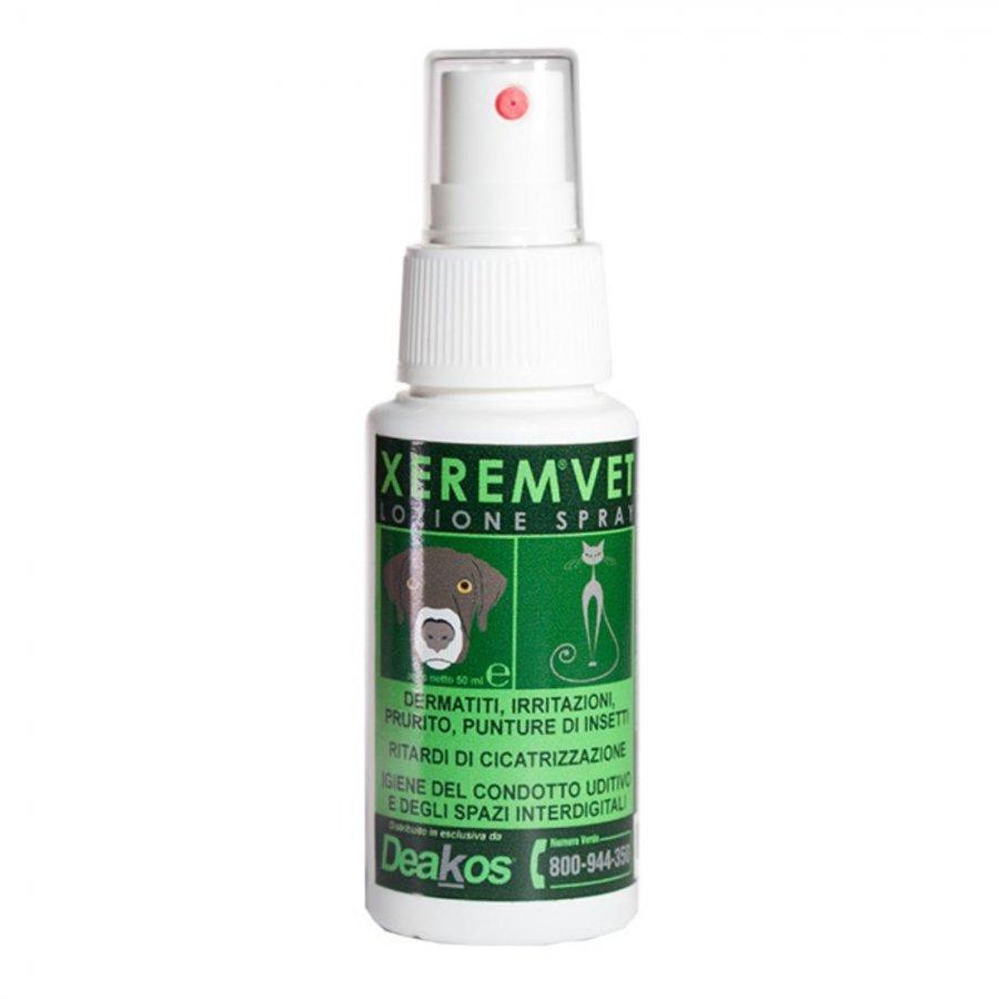 Xerem Vet - Lozione Spray 50ml per Idratazione e Cura della Pelle degli Animali