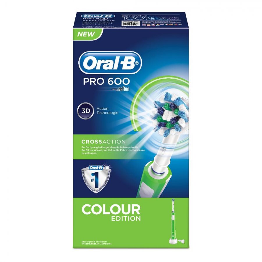Oral-B - Spazzolino Pro 600 Crossaction Colour Edition Verde