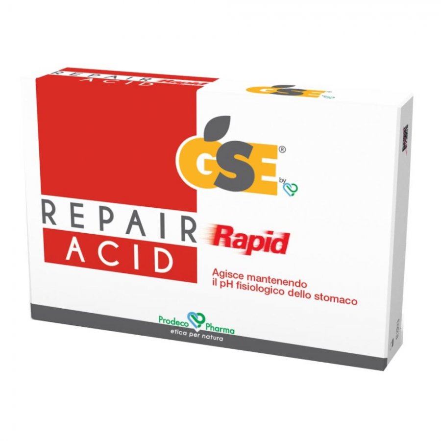 GSE Repair Rapid Acid 12 Compresse - Dispositivo Medico per l'Iperacidità e il Bruciore Gastrico