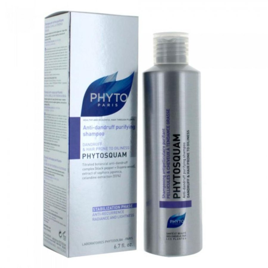 Phyto Phytosquam Hydratant Fase Di Stabilizzazione Shampoo Anti-Forfora Purificante Capelli A Tendenza Grassa 200ml