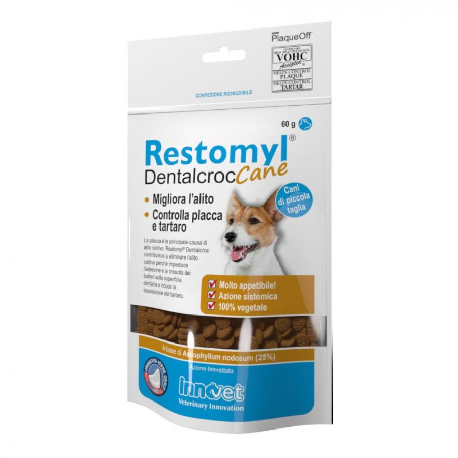 Restomyl Dentalcroc Supporto Nutrizionale per Cani 60g - Snack per la Salute Dentale dei Cani