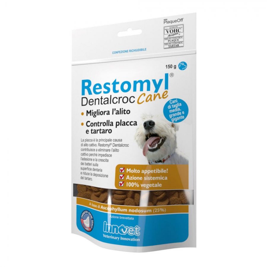 Restomyl Dentalcroc Supporto Nutrizionale per Cani 150g - Snack per la Salute Dentale dei Cani
