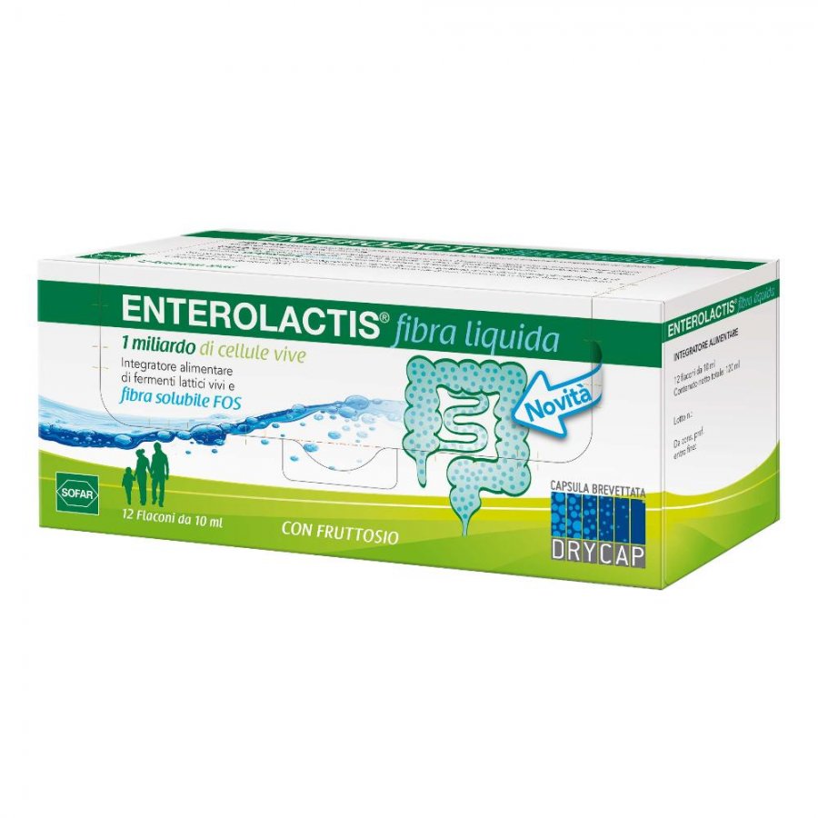 Enterolactis Fibra Liquida 12 Flaconcini da 10ml - Integratore per la Salute Intestinale