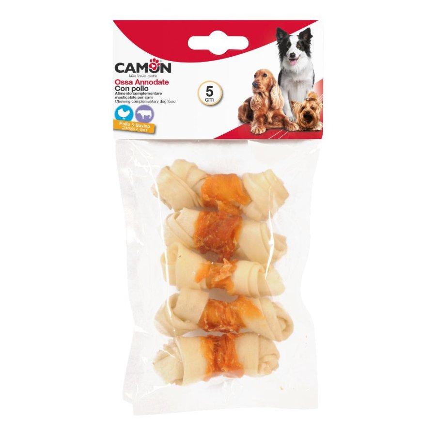 CAMON CANE SNACK BONNIE CHEW OSSO PELLE BOVINA POLLO 5CM 5PZ 70GR