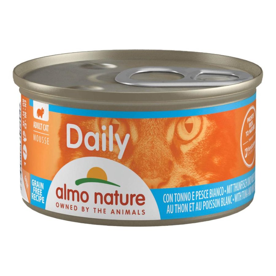 ALMO NATURE GATTO DAILY GRAIN FREE MOUSSE ADULT TONNO MERLUZZO 85GR (lattina)