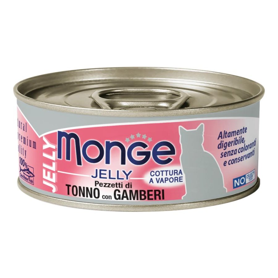 MONGE GATTO NATURAL TONNO POLLO GAMBERI 80GR (lattina)