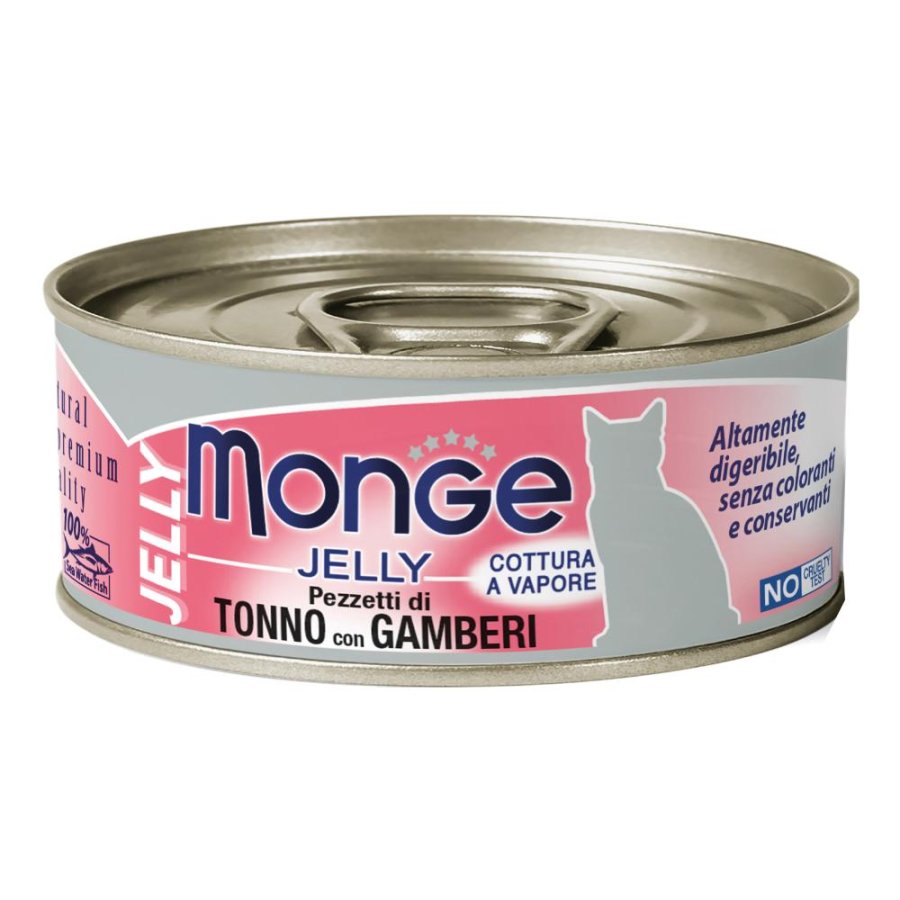 MONGE GATTO JELLY TONNO GAMBERETTI 80GR (lattina)