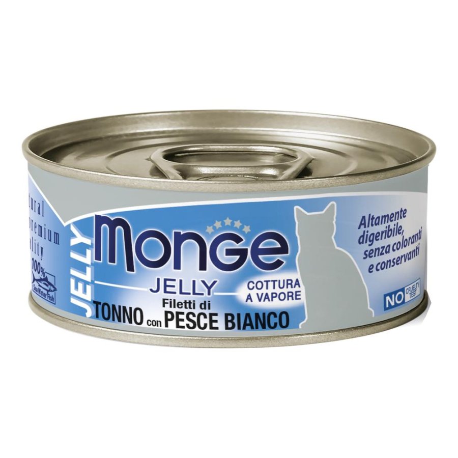 MONGE GATTO JELLY TONNO PESCE BIANCO 80GR (lattina)