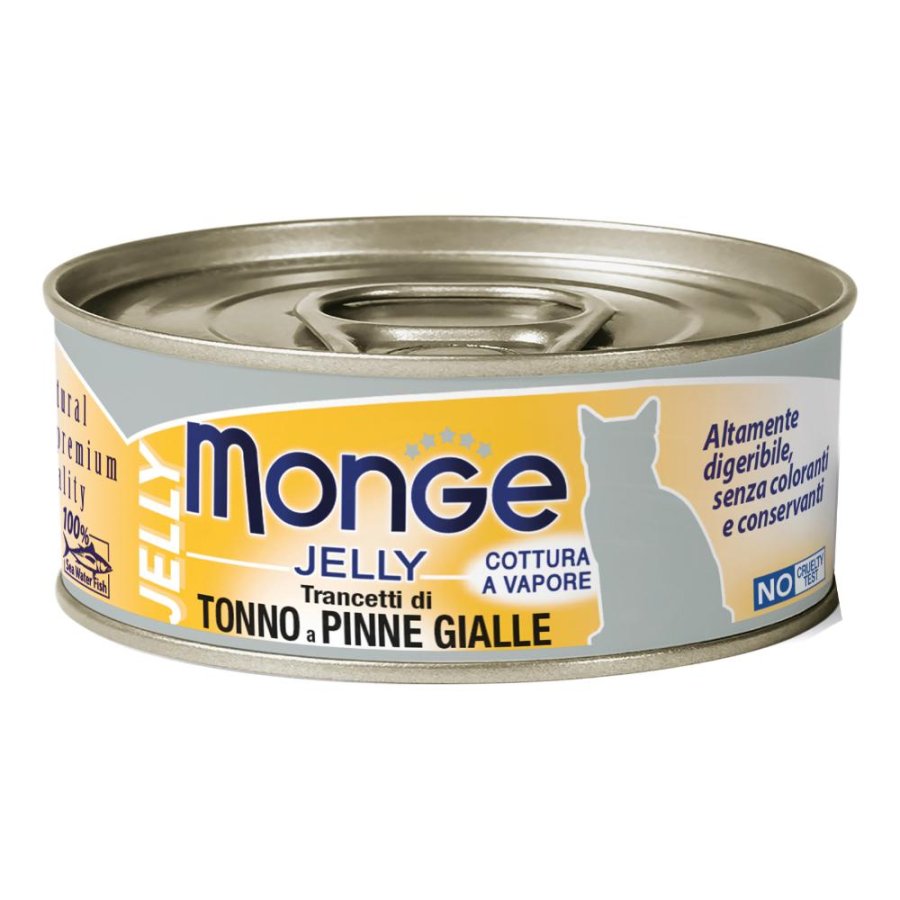 MONGE GATTO JELLY TONNO PINNE GIALLE 80GR (lattina)