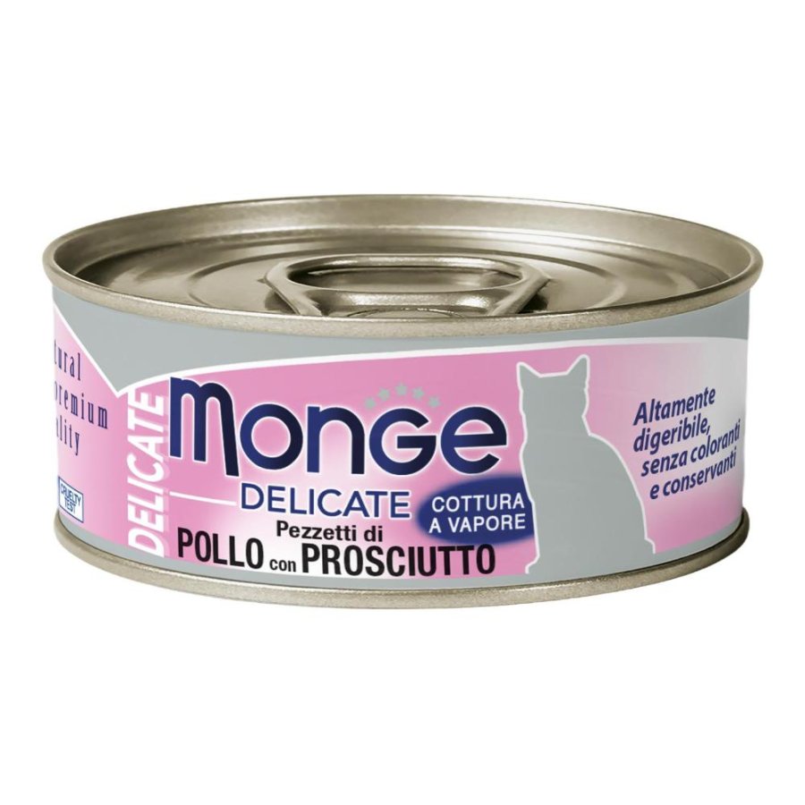 MONGE GATTO DELICATE POLLO PROSCIUTTO 80GR (lattina)