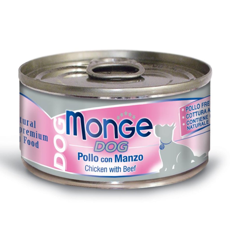 MONGE CANE NATURAL POLLO MANZO 95GR (lattina)