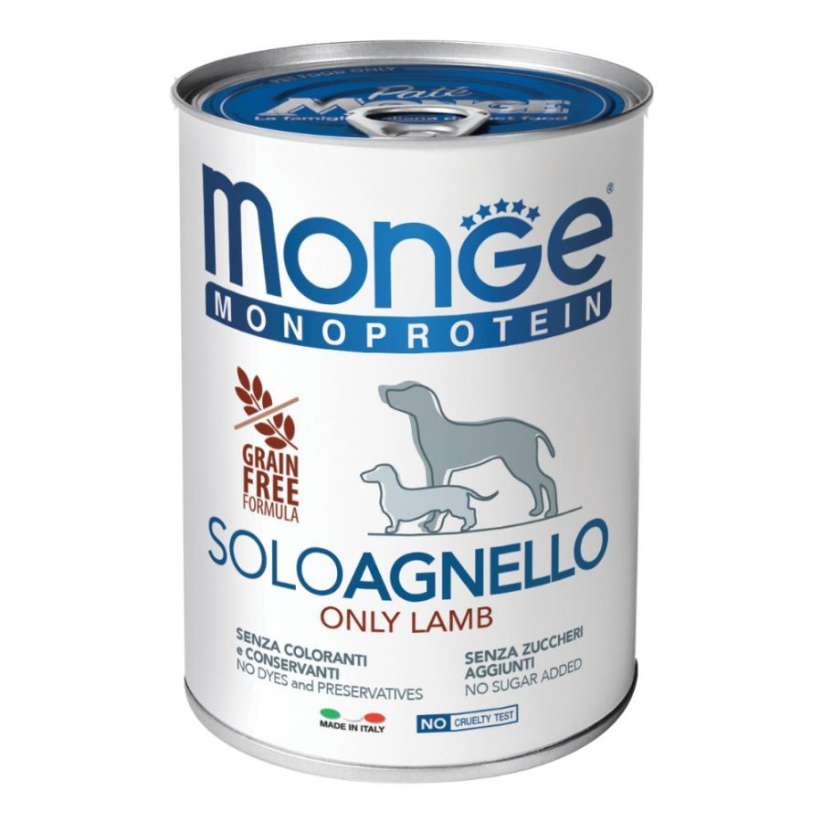 MONGE CANE MONOPROTEICO SOLO AGNELLO 400GR (lattina)
