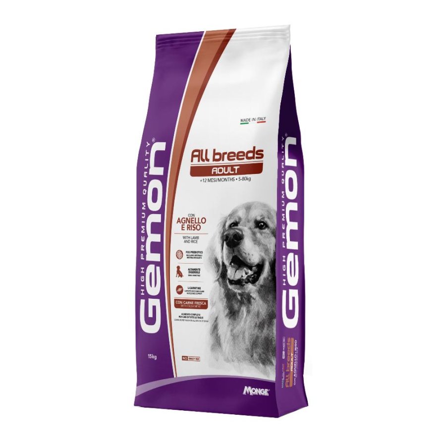 GEMON CANE MED ADULT AGNEL/RIS 15KG