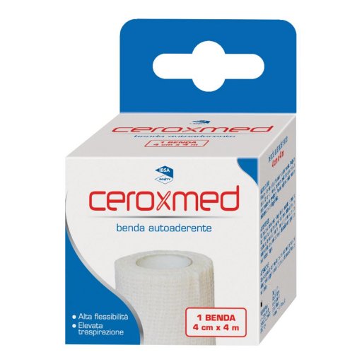 Ceroxmed Benda Elastica Autoaderente 4cmx4m - Bendaggio Leggero per Medicazioni Efficaci