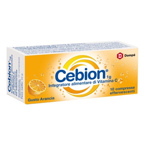 Cebion - Vitamina C Arancia 10 Compresse Effervescenti, Integratore per il Benessere Immunitario