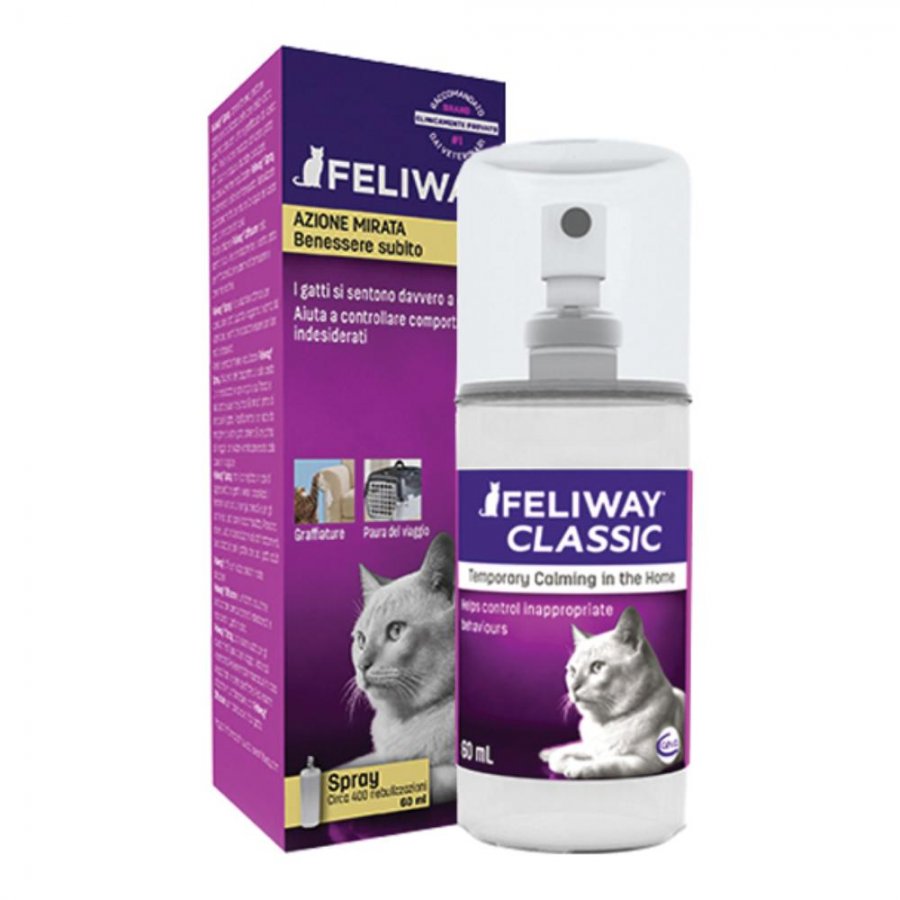 Feliway Classic Soluzione Spray per Ambienti Gatti 60ml - Riduci lo Stress e Fai Sentire i Tuoi Gatti al Sicuro