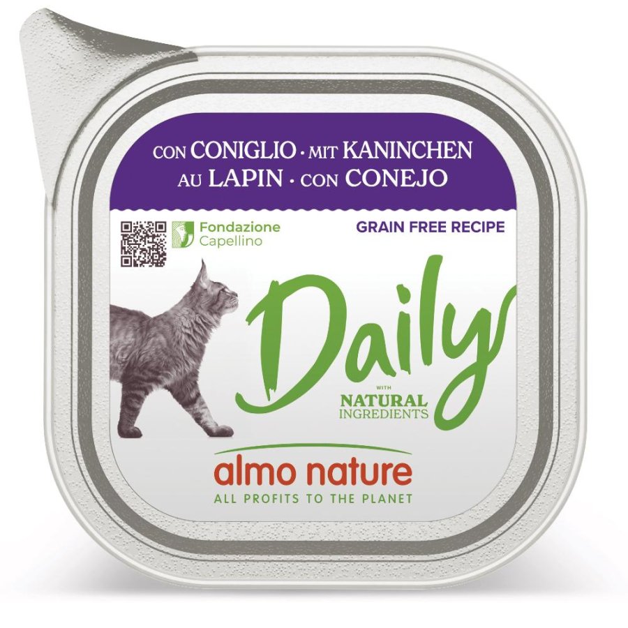ALMO NATURE GATTO DAILY ADULT CONIGLIO 100GR (vaschetta)