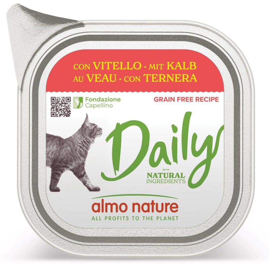 ALMO NATURE GATTO DAILY ADULT VITELLO 100GR (vaschetta)