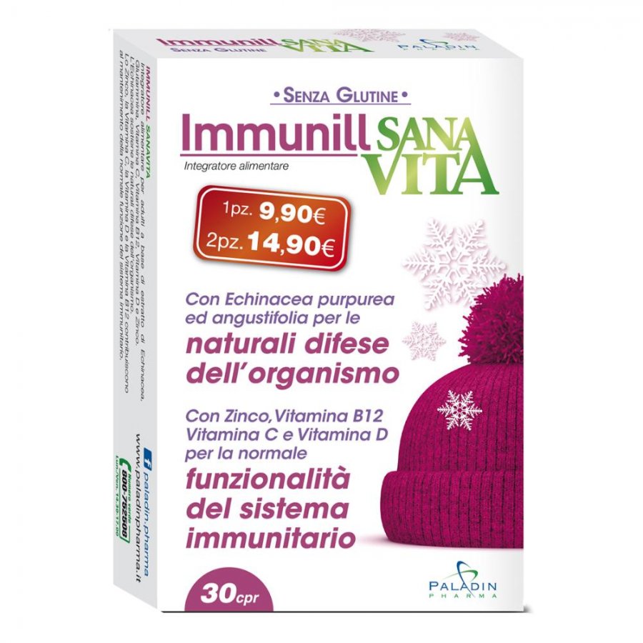 Sanavita Immunill Integratore Alimentare No Glutine 30 Compresse - Supporto per le Difese Immunitarie