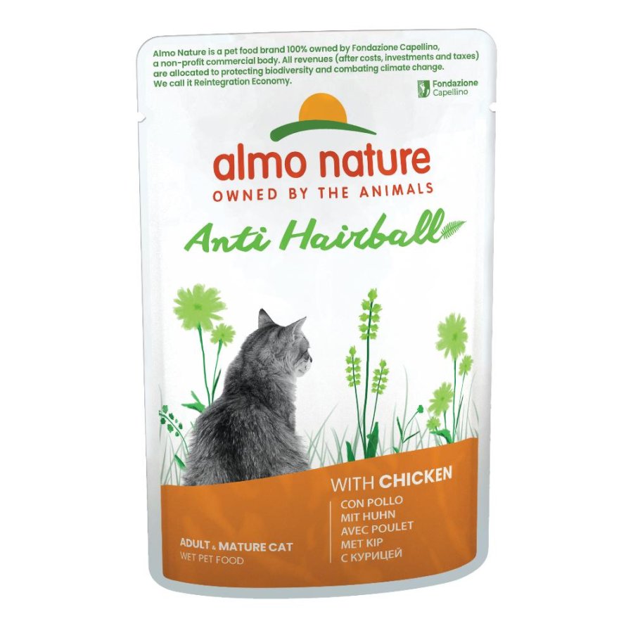 ALMO NATURE GATTO ANTI HAIRBALL ADULT POLLO 70GR (bustina)