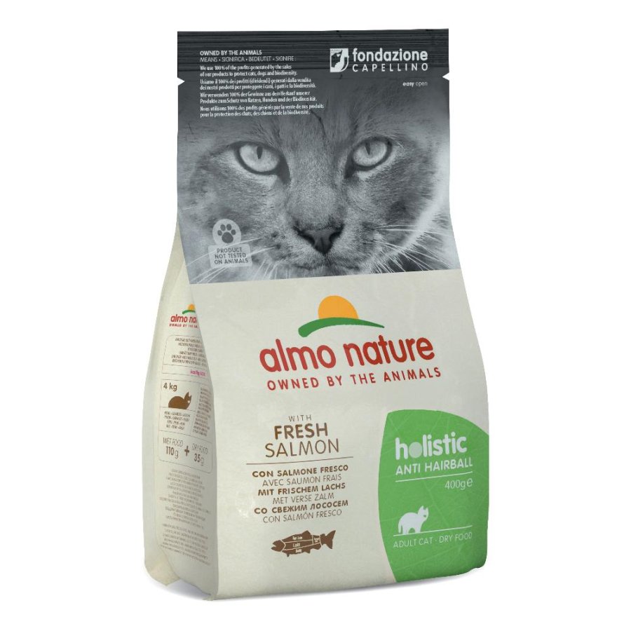 ALMO NATURE GATTO HOLISTIC ANTI HAIRBALL ADULT SALMONE 400GR