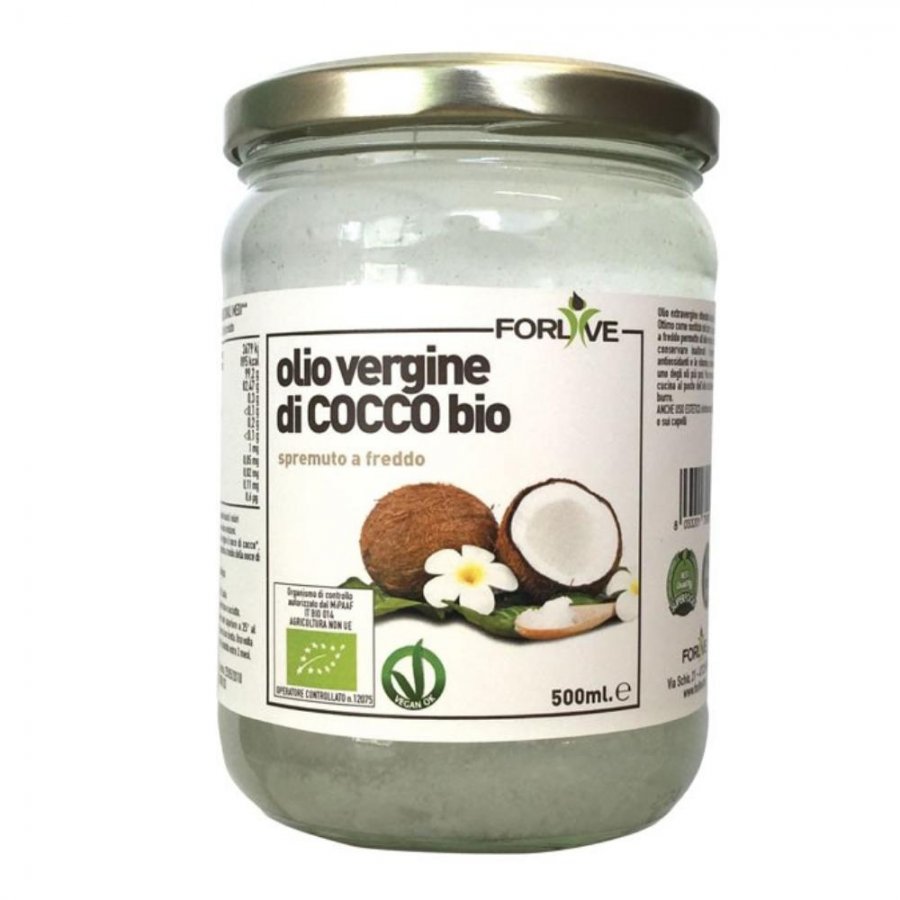 Forlive Olio Vergine di Cocco Bio 500ml - Olio di Cocco Biologico