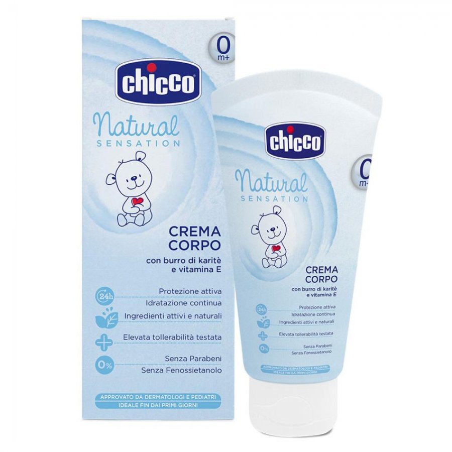 Chicco Natural Sensation Crema Corpo 150ml - Crema Corpo Nutriente con Burro di Karitè e Vitamina E