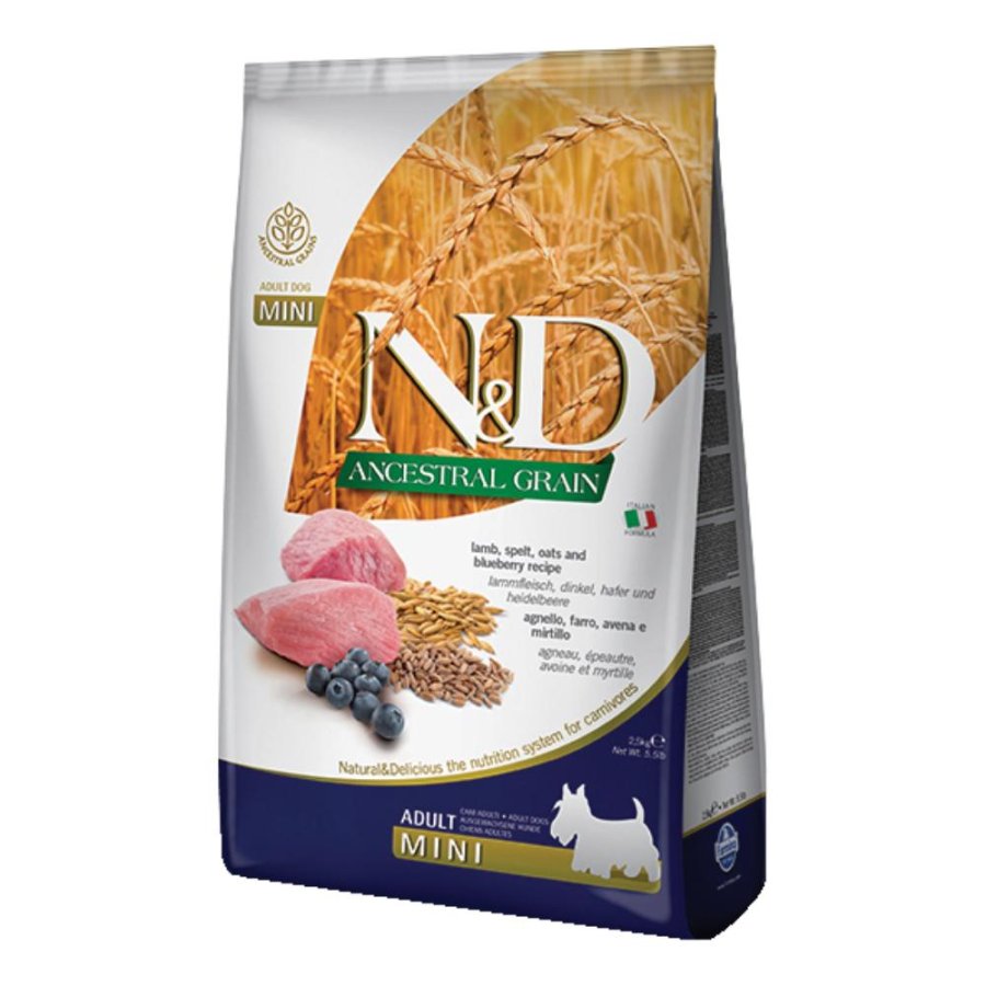 FARMINA N&D ANCESTRAL CANE MINI ADULT AGNELLO MIRTILLO 800GR