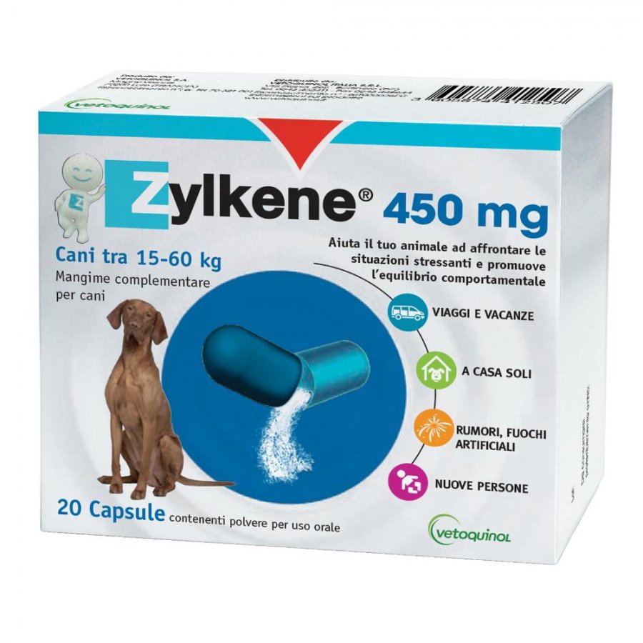 Zylkene Cani 20 Capsule 450mg - Integratore per la Gestione dello Stress