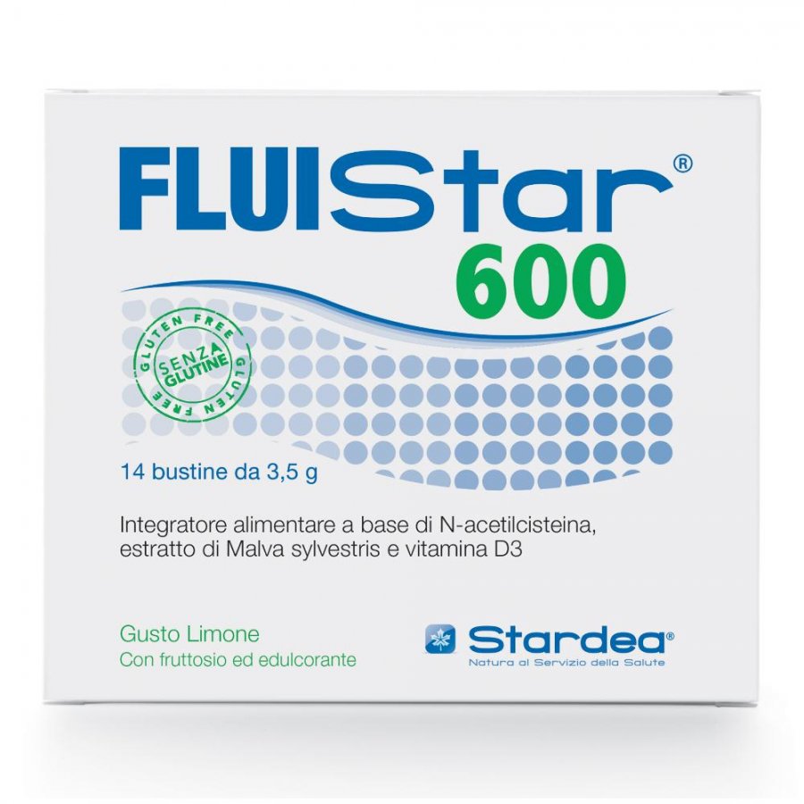 Fluistar 600 - Integratore alimentare per la funzionalità della mucosa orofaringea 14 Bustine