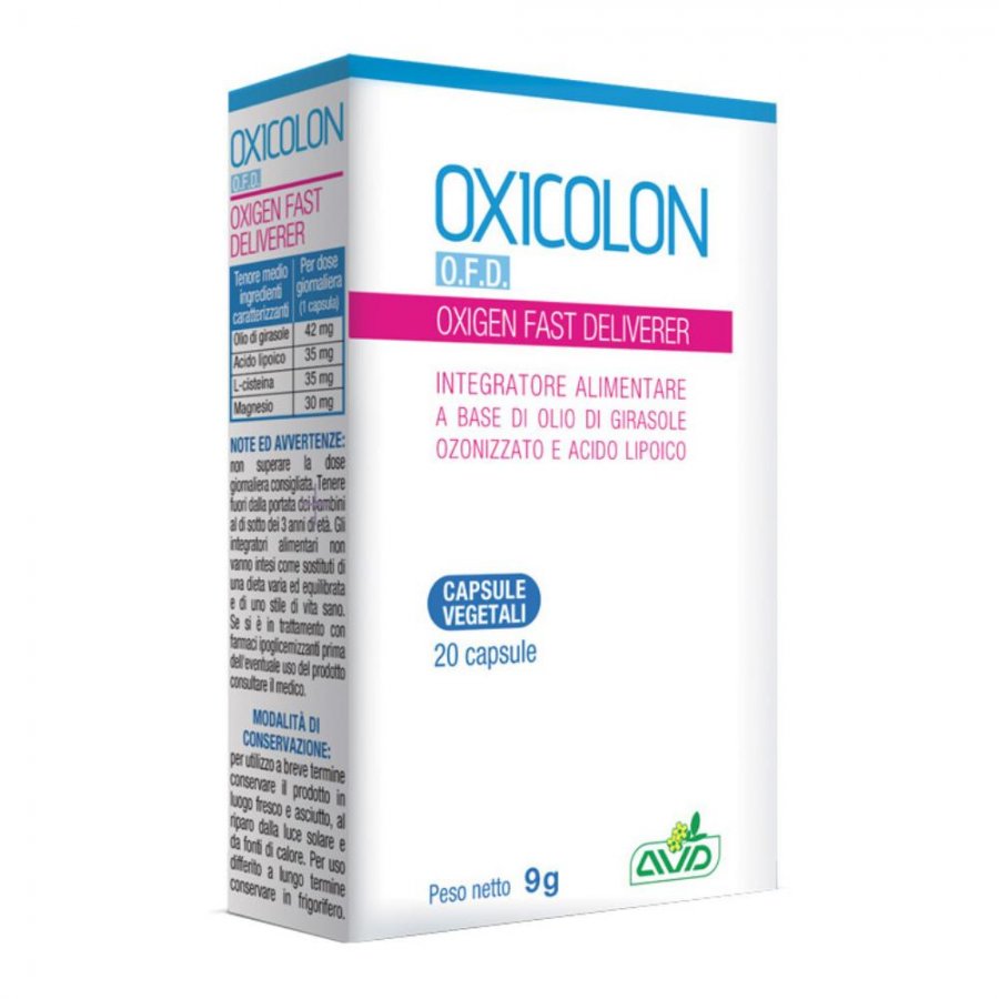 Oxicolon O.F.D. - Integratore Olio di Girasole Ozonizzato e Acido Lipoico - 20 Capsule