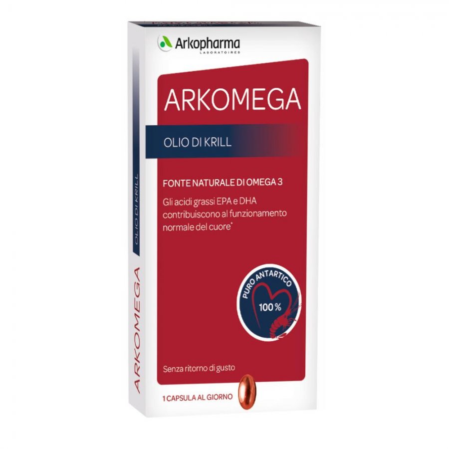 Arkopharma Olio Di Krill 30 Capsule - Integratore Omega 3 EPA e DHA
