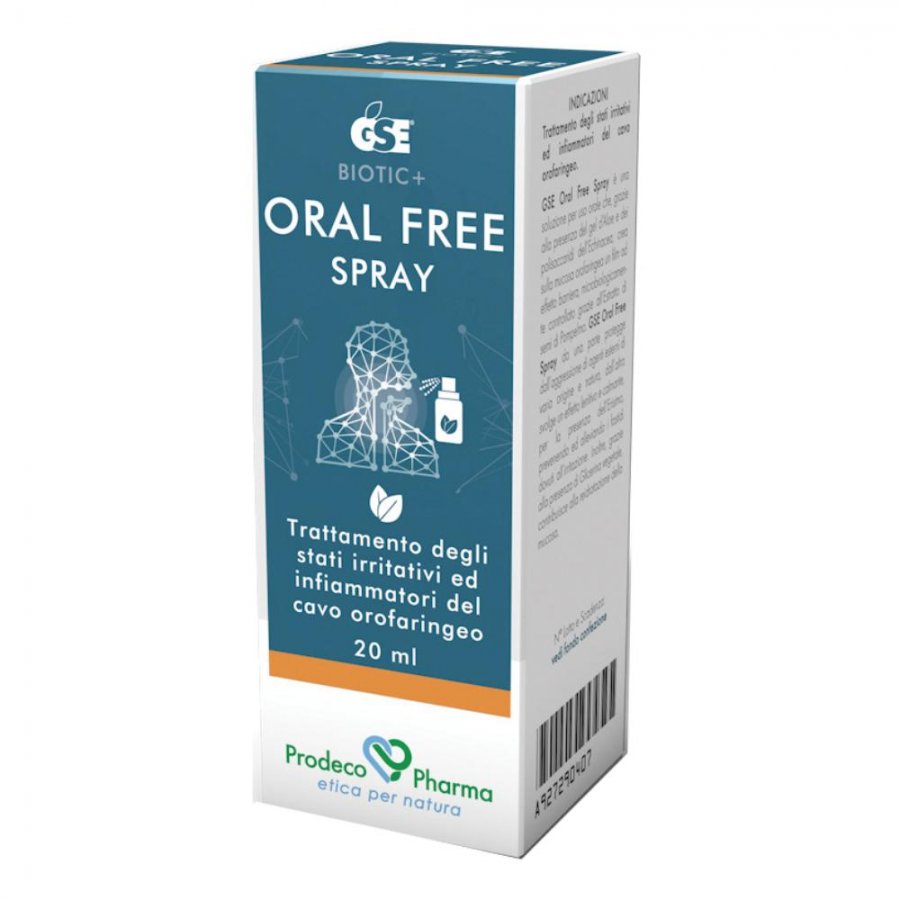 GSE Oral Free Spray 20ml - Soluzione Orale con Aloe e Echinacea per Irritazioni del Cavo Orafaringeo