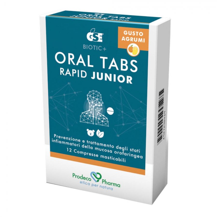 GSE Oral Tabs Rapid Junior 12 Compresse - Soluzione Naturale per il Benessere Orafaringeo dei Bambini