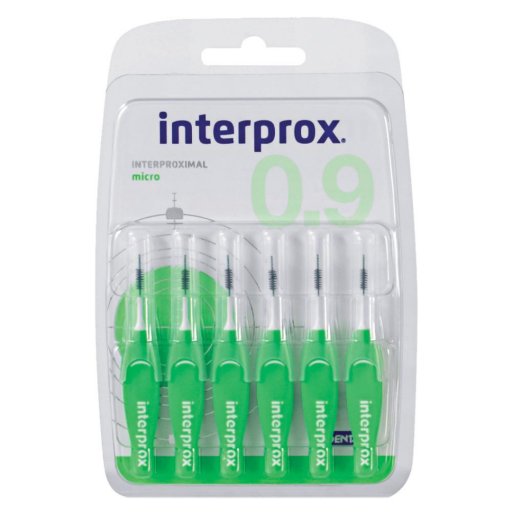 Interprox Micro Scovolino Interprossimale 0,9 mm, 6 Pezzi – Rimozione Placca, Igiene Orale, Denti Anteriori, Spazi Interdentali