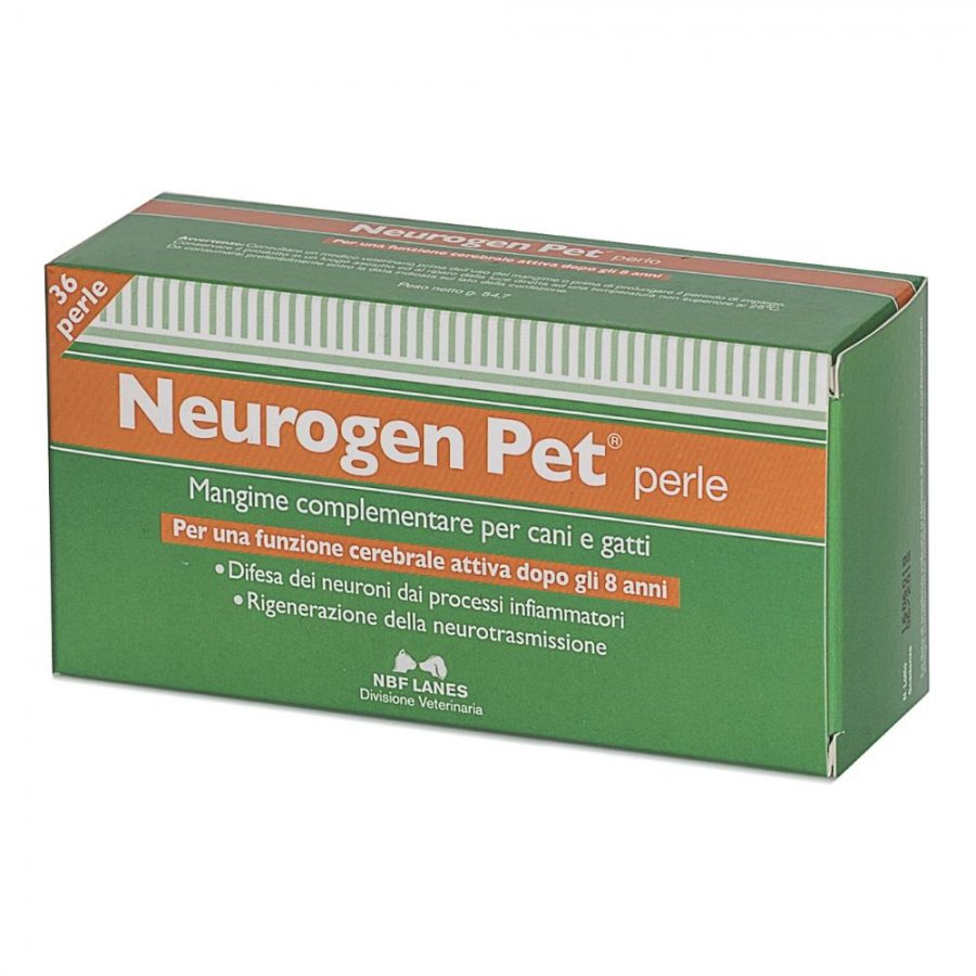 Neurogen Pet Integratore per Funzione Cerebrale di Cani e Gatti Anziani 36 Perle - Supporto Cognitivo per Animali Invecchiati
