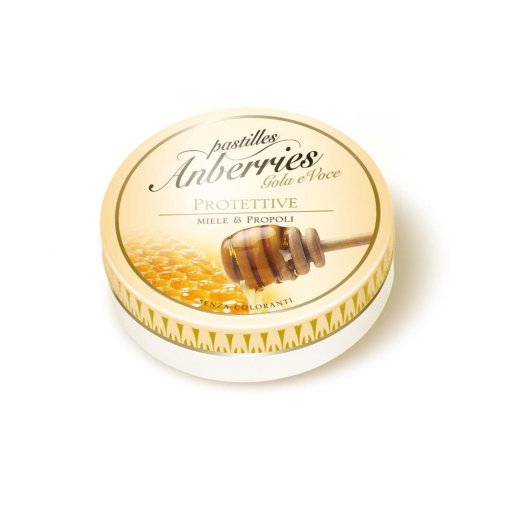 Anberries Pastilles Miele Propoli 55g - Caramelle per Gola e Voce Senza Glutine