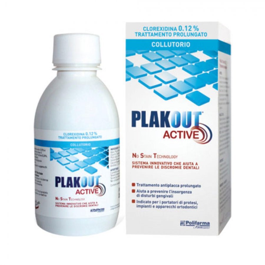 PlakOut - Collutorio Active Clorexidina 0.12% 200 ml