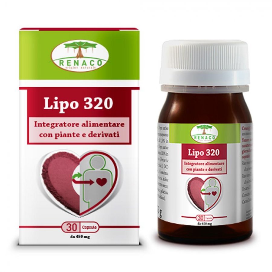 Renaco Lipo 320 - Integratore con Potenti Antiossidanti - 30 capsule da 450 mg