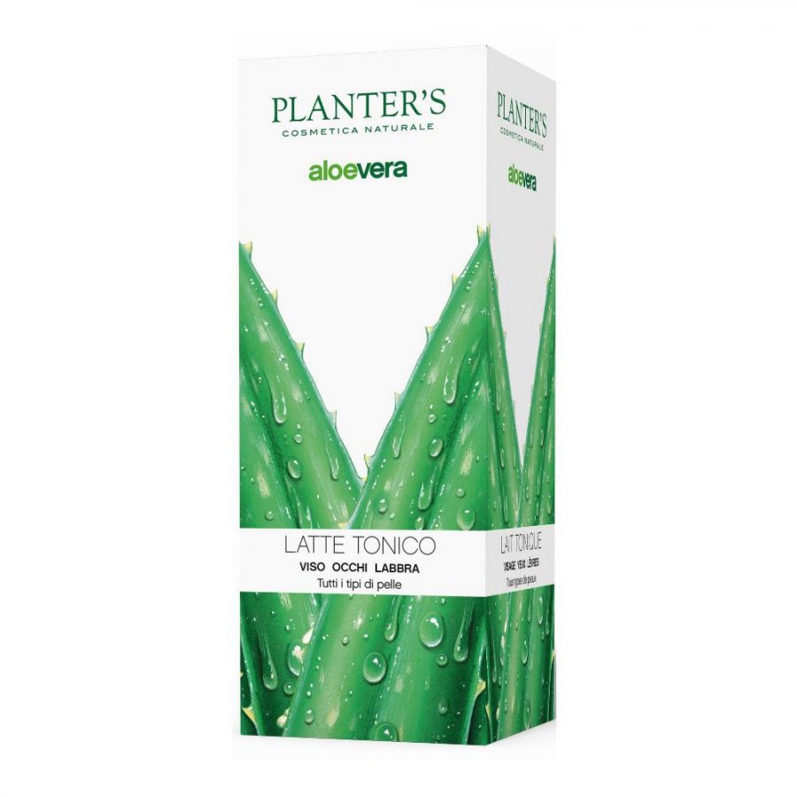 Planters - Latte Tonico Viso Occhi e Labbra all'Aloe per tutti i tipi di pelle 125ml - Detergenza e idratazione delicata per una pelle fresca e luminosa