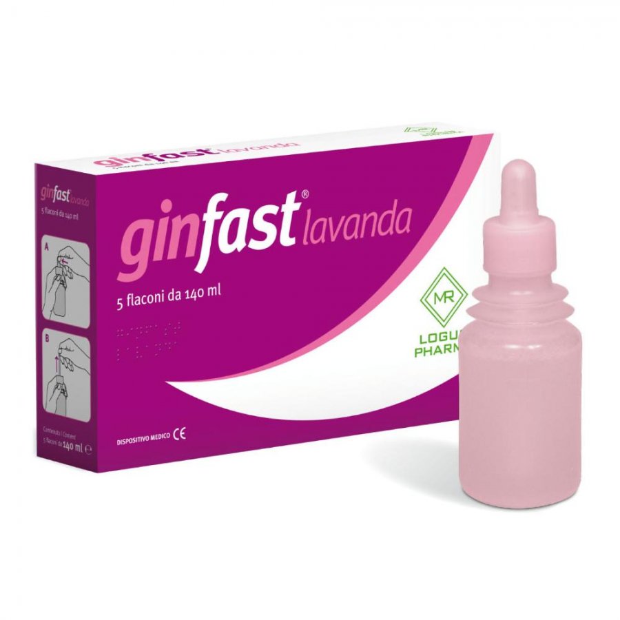 Ginfast Lavanda 5 Flaconi da 140ml - Soluzione per l'Igiene Intima