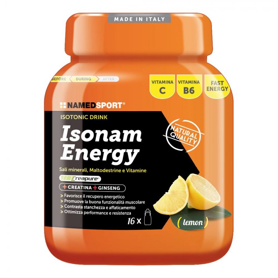 Named Sport - Isonam Energy 480g Gusto Limone - Integratore Energetico Isotonico per Prestazioni Ottimali
