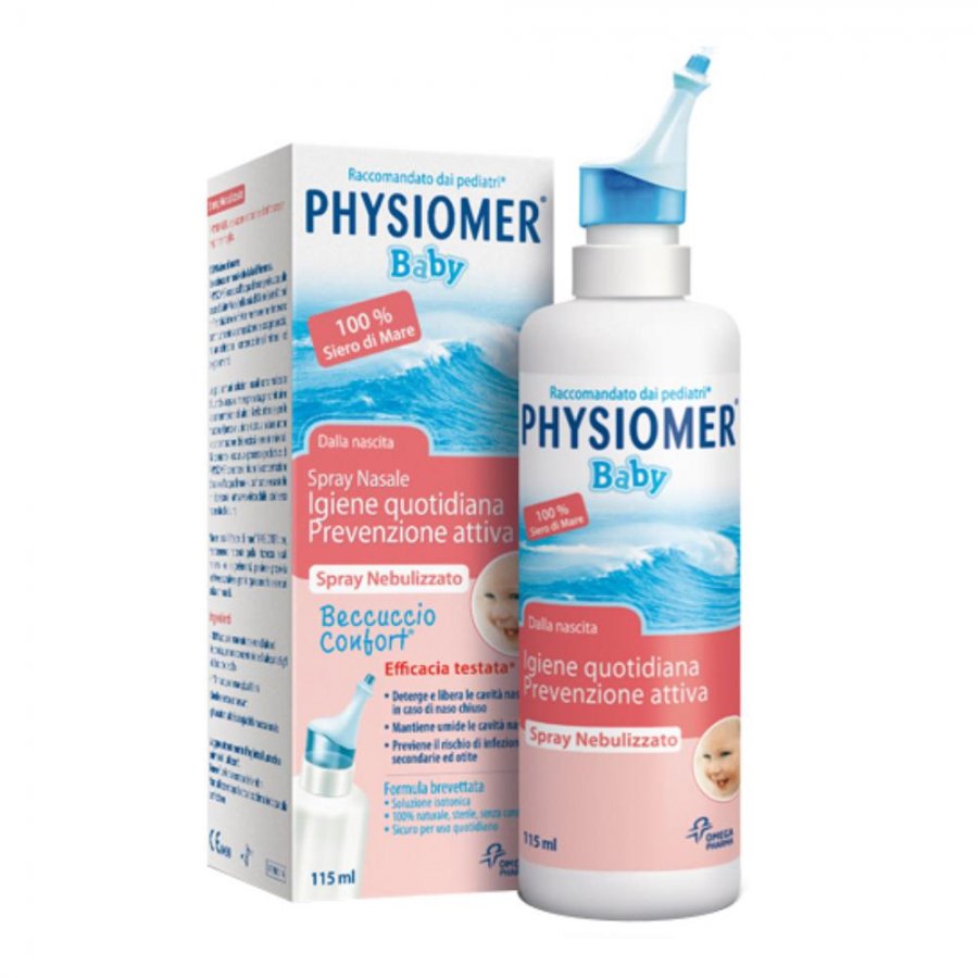 Physiomer Baby Spray Nasale Nebulizzato 115ml, Idratazione e Pulizia per il Benessere Respiratorio del Bambino