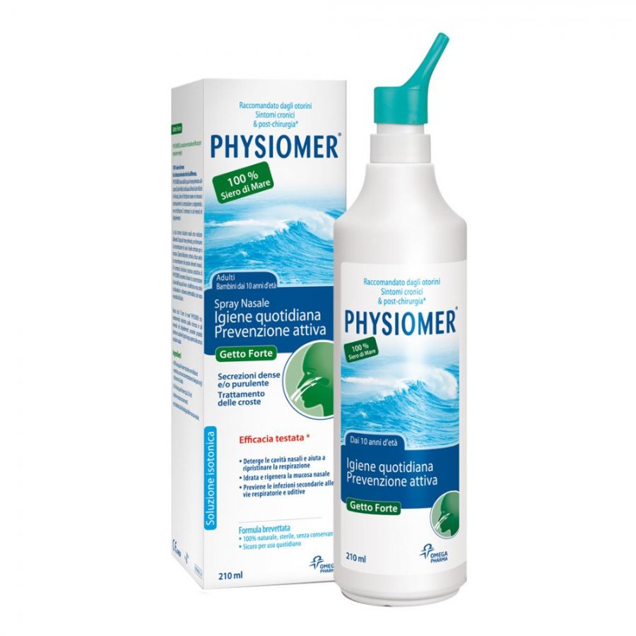Physiomer - Getto Forte Spray Nasale 210ml per Decongestionare e Idratare le Vie Nasali