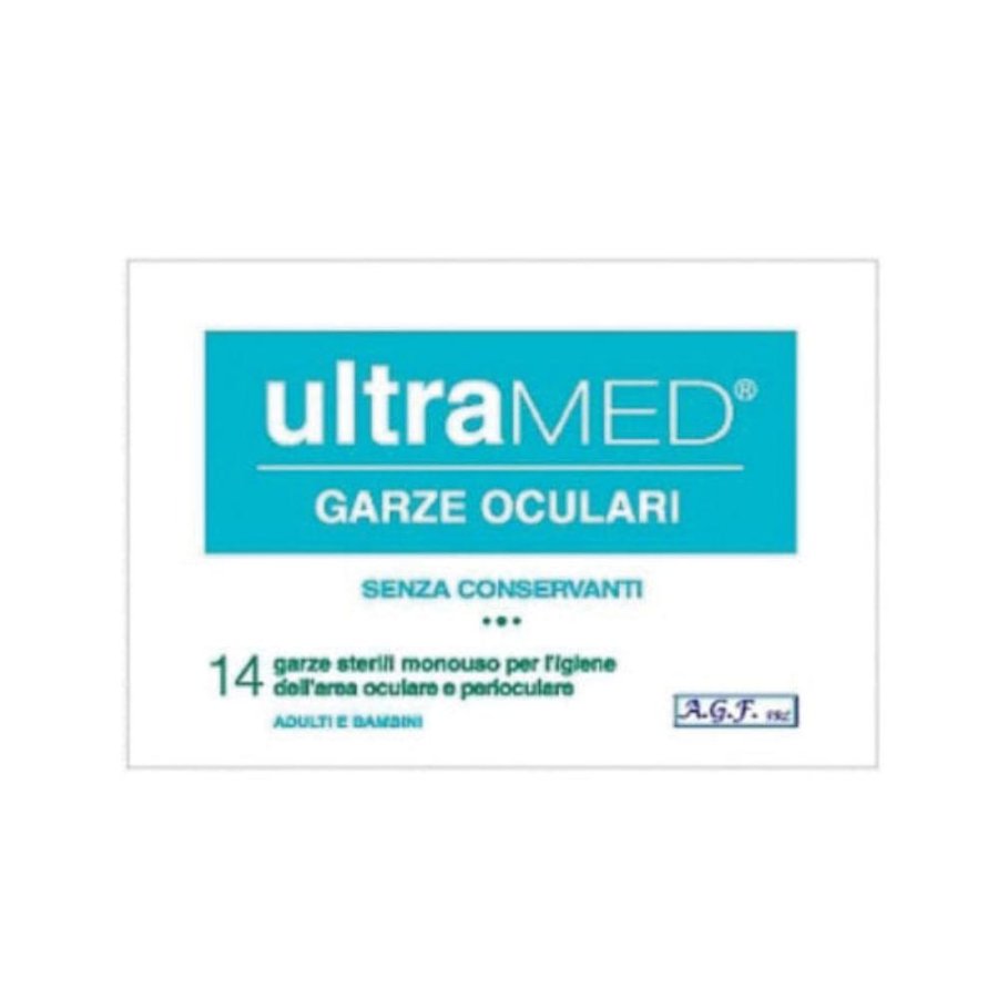 Ultramed Garza Oculare 14 Pezzi - Garza di Cotone Imbevuta