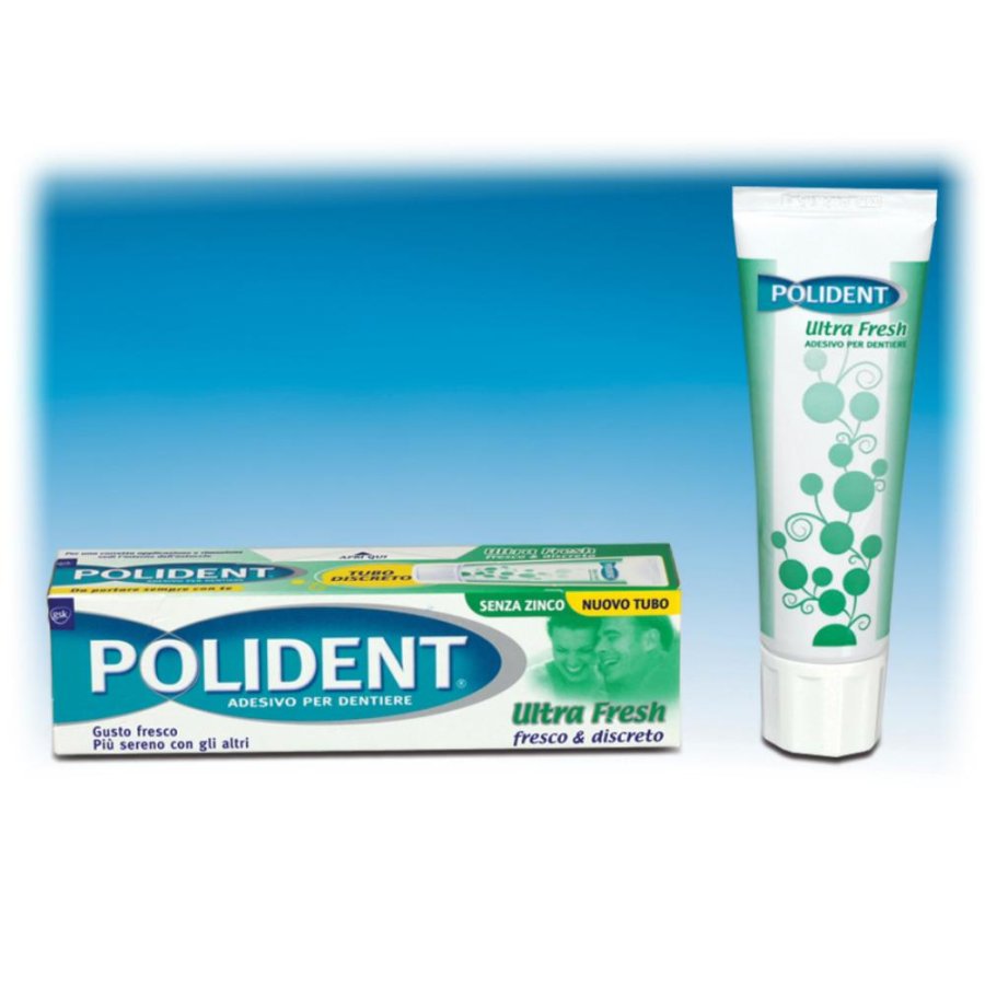 Polident Ultra Fresh - Crema adesiva per dentiere 40g - Fissaggio sicuro e comfort duraturo