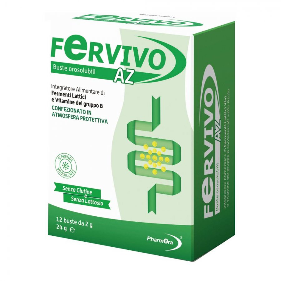 Integratore Alimentare Pharmera Fervivo Az - 12 Buste da 2g per Equilibrio della Flora Batterica Intestinale e Vitamine B