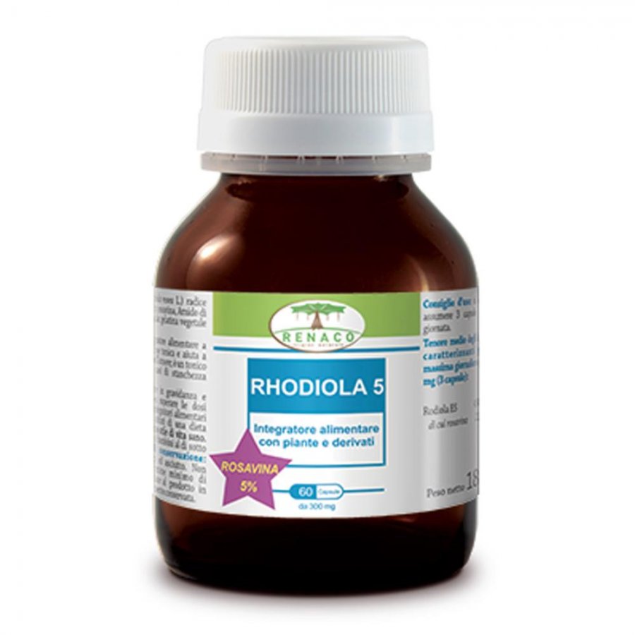 Renaco Rhodiola 5 60 capsule da 300 mg - Integratore per Energia e Concentrazione