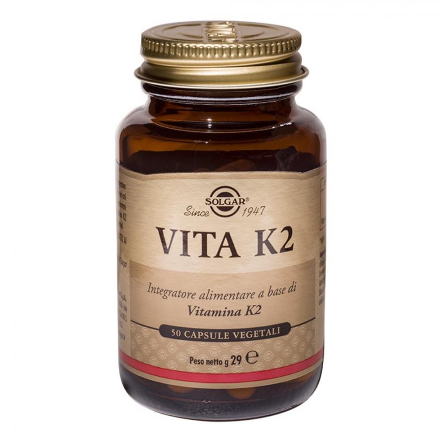 Solgar - Vita K2 50 Capsule Vegetali: Integratore di Vitamina K2 per la Salute Ossea e Cardiovascolare