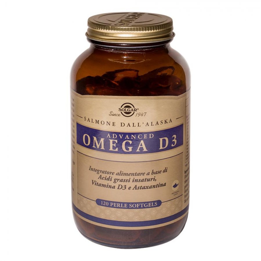 Solgar - Advanced Omega D3 120 Perle Softgels - Integratore di Omega-3 con Vitamina D3